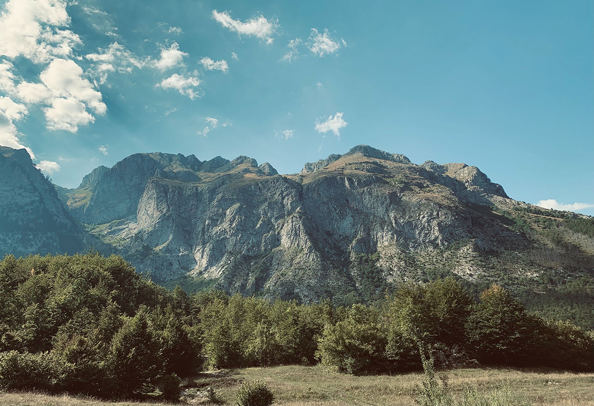 Gorgeous mountains on stage 8 on the Peaks Of The Balkans trail, the wrong way 'round.